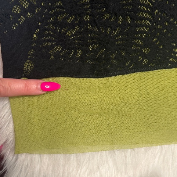 Jean Paul Gaultier Black and Green stretch mesh Tank Top S - Picture 6 of 9